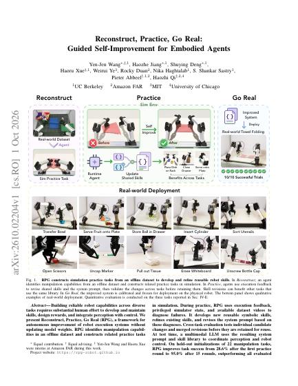 Reconstruct, Practice, Go Real: Guided Self-Improvement for Embodied Agents — first page