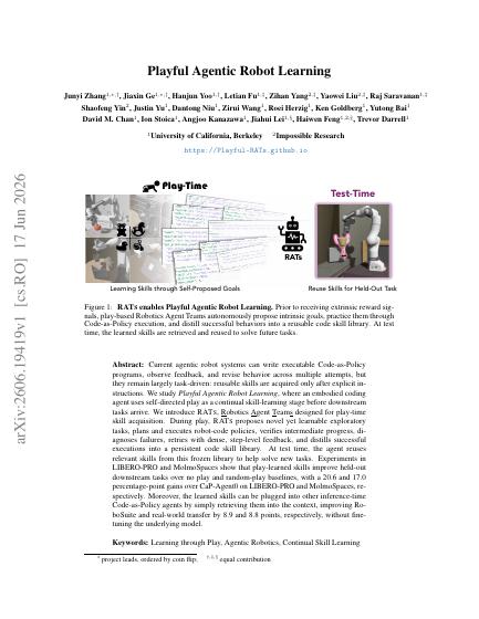 Playful Agentic Robot Learning — first page