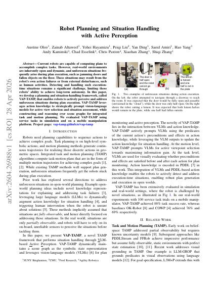Robot Planning and Situation Handling with Active Perception — first page