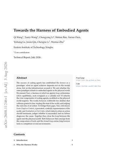 Thea — Towards the Harness of Embodied Agents — first page