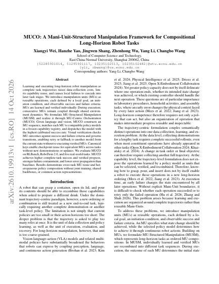 MUCO: A Mani-Unit-Structured Manipulation Framework for Compositional Long-Horizon Robot Tasks — first page