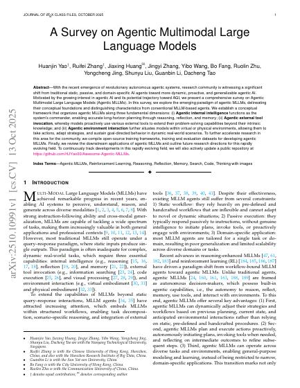 A Survey on Agentic Multimodal Large Language Models — first page