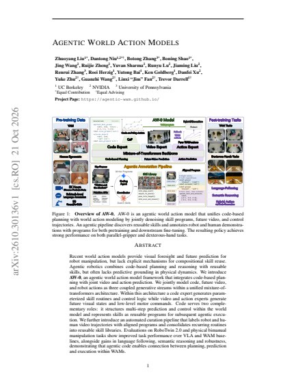 Agentic World Action Models — first page
