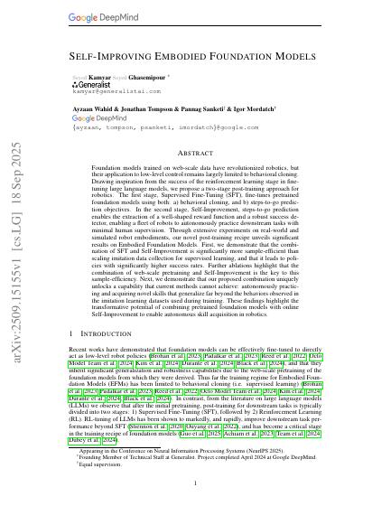Self-Improving Embodied Foundation Models — first page