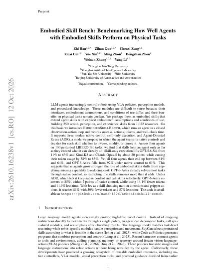 Embodied Skill Bench: Benchmarking How Well Agents with Embodied Skills Perform on Physical Tasks — first page