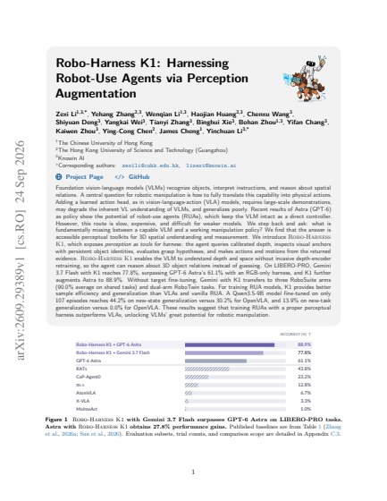 Robo-Harness K1: Harnessing Robot-Use Agents via Perception Augmentation — first page